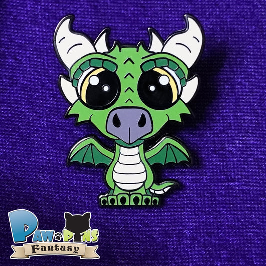 Loki the Green Dragon - Hard Enamel Pin - Extra Large Paw-pins